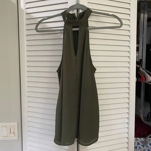 Express olive green halter blouse